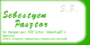 sebestyen pasztor business card